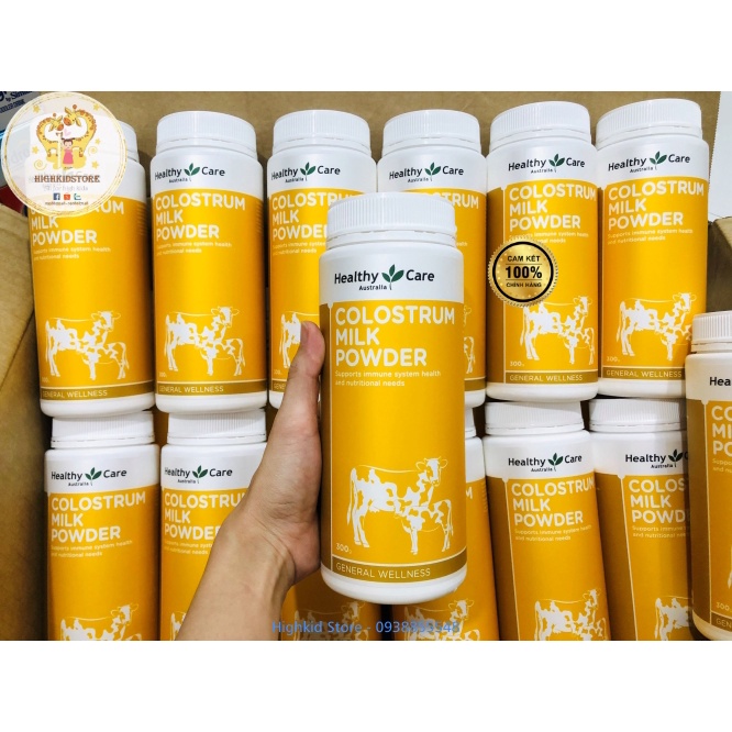 Sữa bò non Healthy Care Colostrum Milk Powder 300g của Úc Mẫu mới