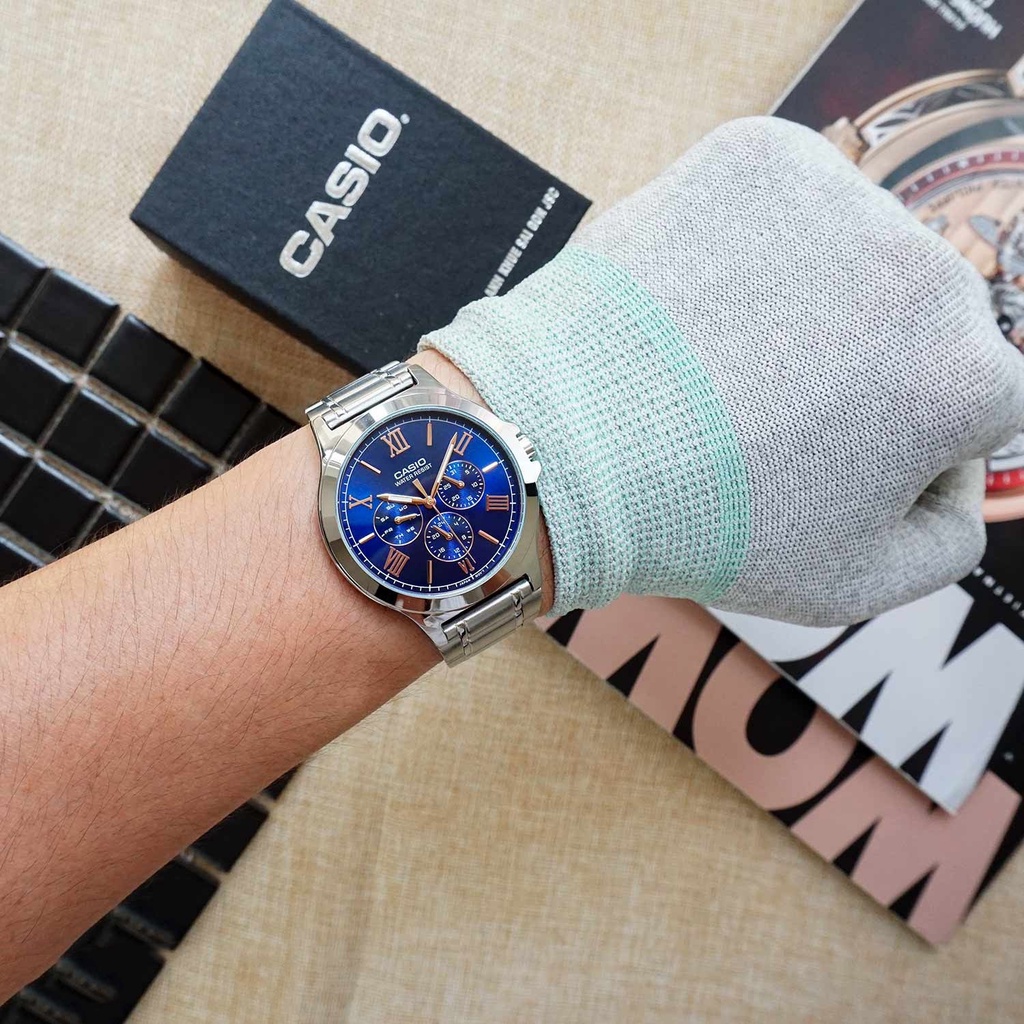 Đồng hồ nam dây kim loại Casio Anh Khuê MTP-V300D-2AUDF