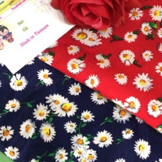 V43🌺 VẢI TWILL HOẠ TIẾT HOA CÚC MAY ĐỒ CHO DOLL, OBITSU, DIY, HANDMADE, QUILTING, SCRUNCHIES