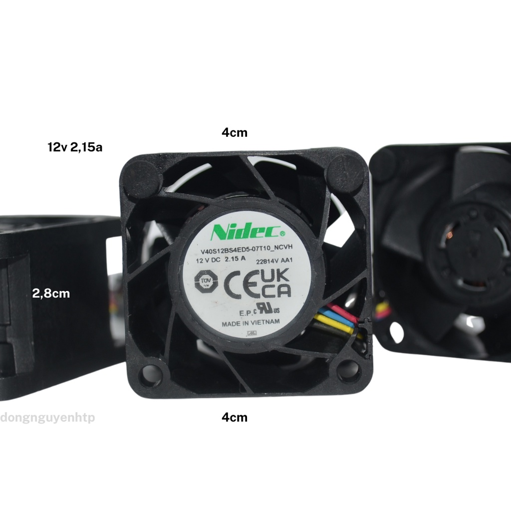 Quạt tản nhiệt nidec 12v 2,15A 4x4x2,8 Động cơ phản lực