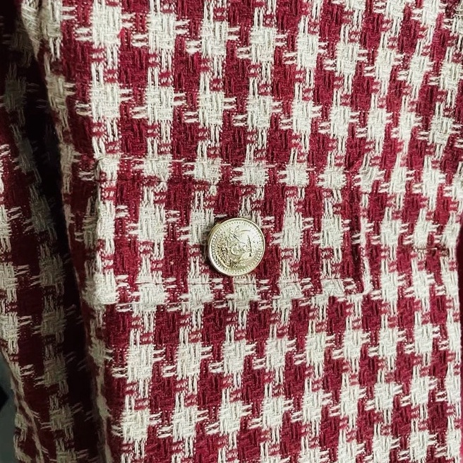 Áo khoác dạ nữ họa tiết Houndstooth (Hàng 2 lớp dạ dày vừa phải) • 2ENDSHOP