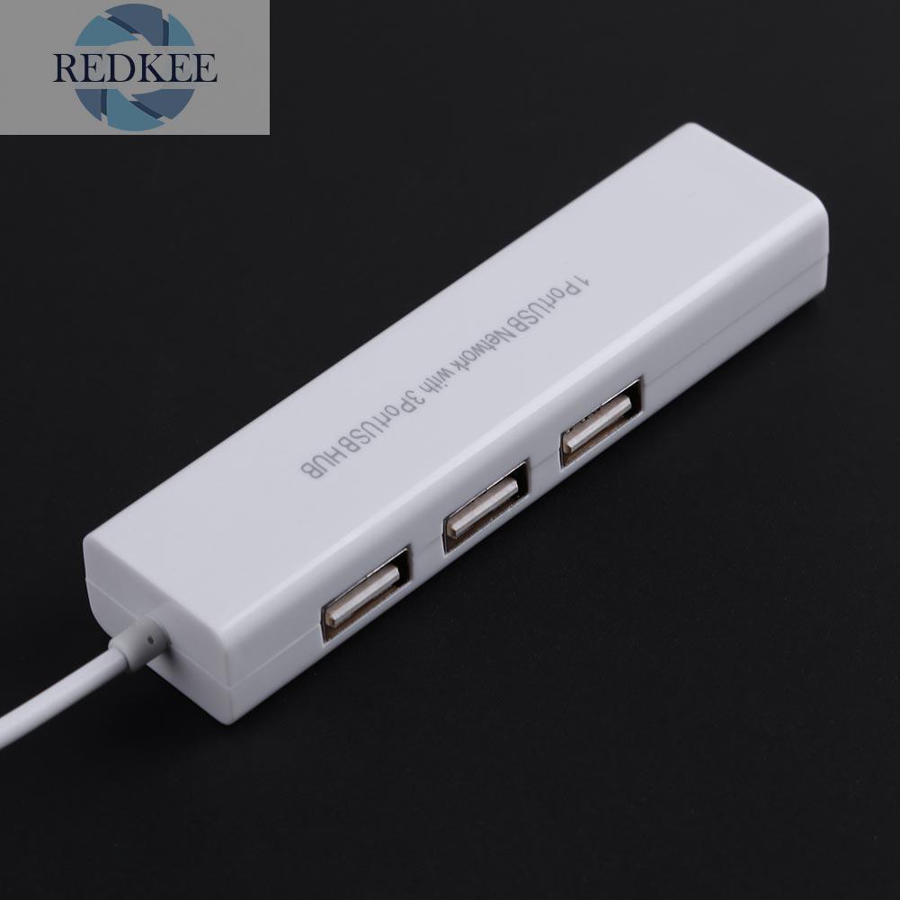 Bộ Chia 3 Cổng Usb 2.0 Hub 10 / 100mb Micro Usb Sang Rj45 Lan