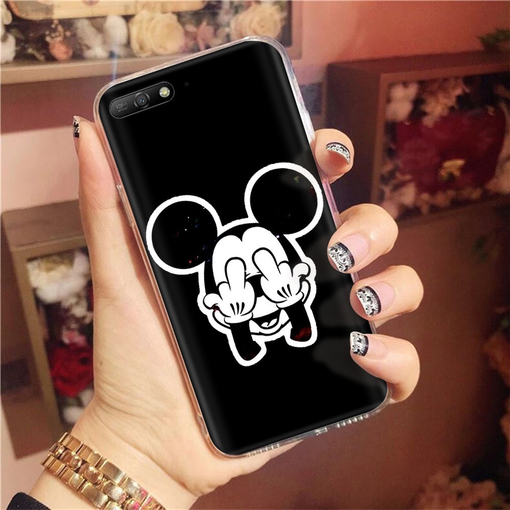 AT78 Mickey Mouse Transparent Case Casing ASUS Zenfone 6 6Z 5 5Z 3 Zoom Live L1 ROG Phone Strix II 7 Pro