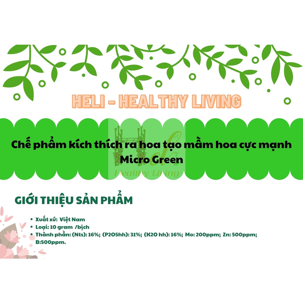 Chế phẩm kích thích ra hoa tạo mầm hoa cực mạnh Micro Green 16-31-16