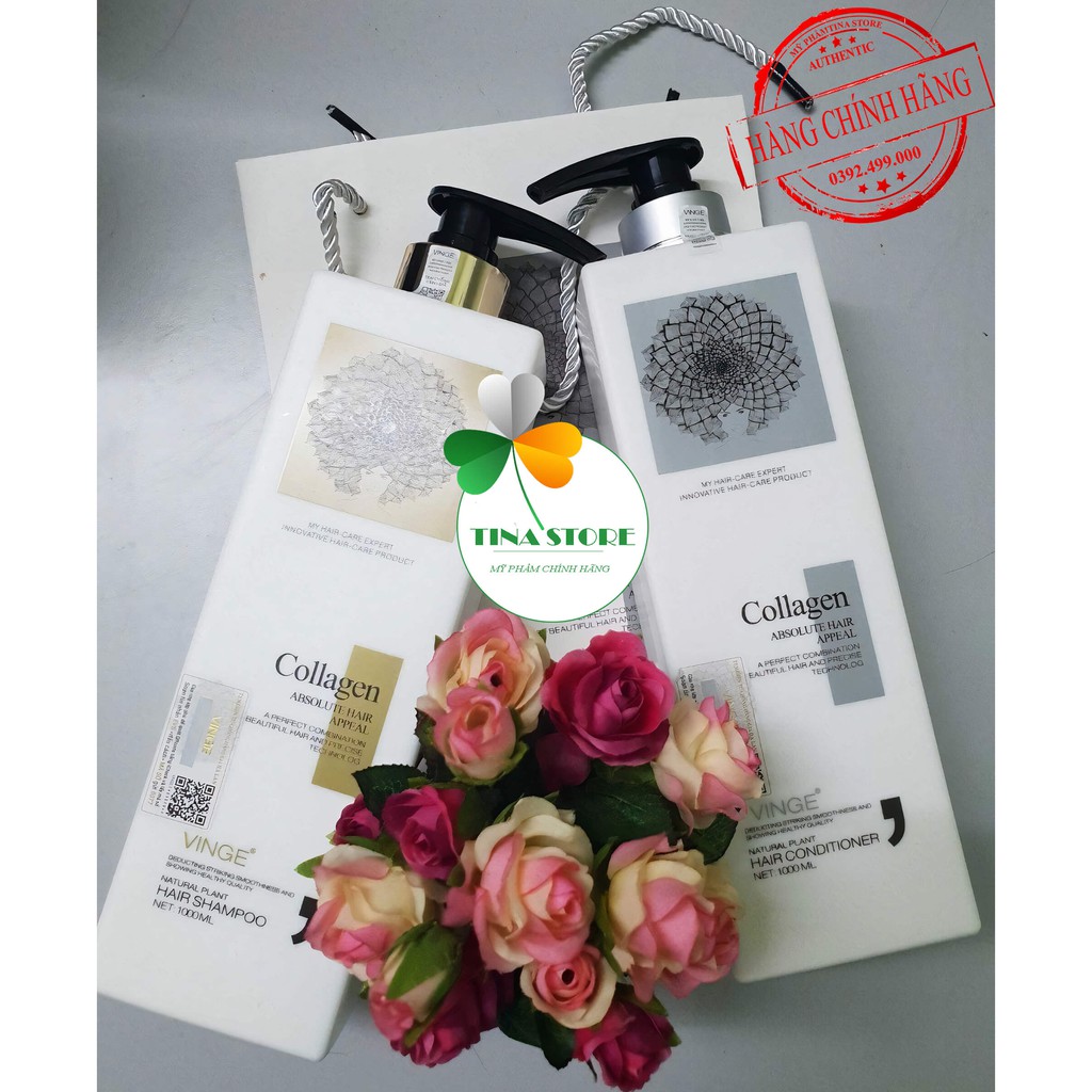 Miễn Ship🔥Cặp Dầu Gội Xả Collagen Vinge 1000ML, Giảm Rụng Tóc, Ngứa, Ngăn Rụng Tóc,Phục Hồi Tóc Hư Tổn | Hàng Chính Hãng | BigBuy360 - bigbuy360.vn