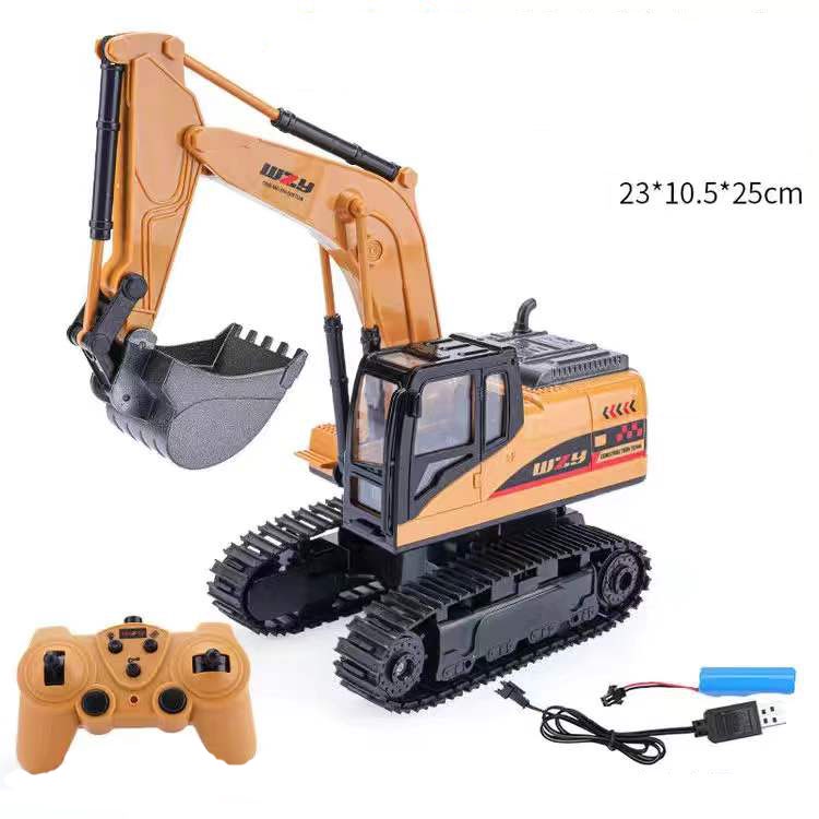 Máy xúc điều khiển từ xa gầu kim loại quay 360 độ quanh trục cử 6 xe công binh