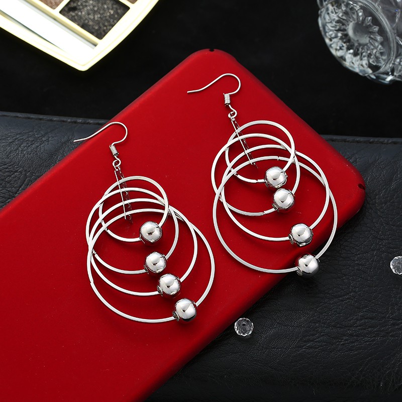 Bông tai khoen tròn layer nhiều tầng - B1419 + B1408 + MB029