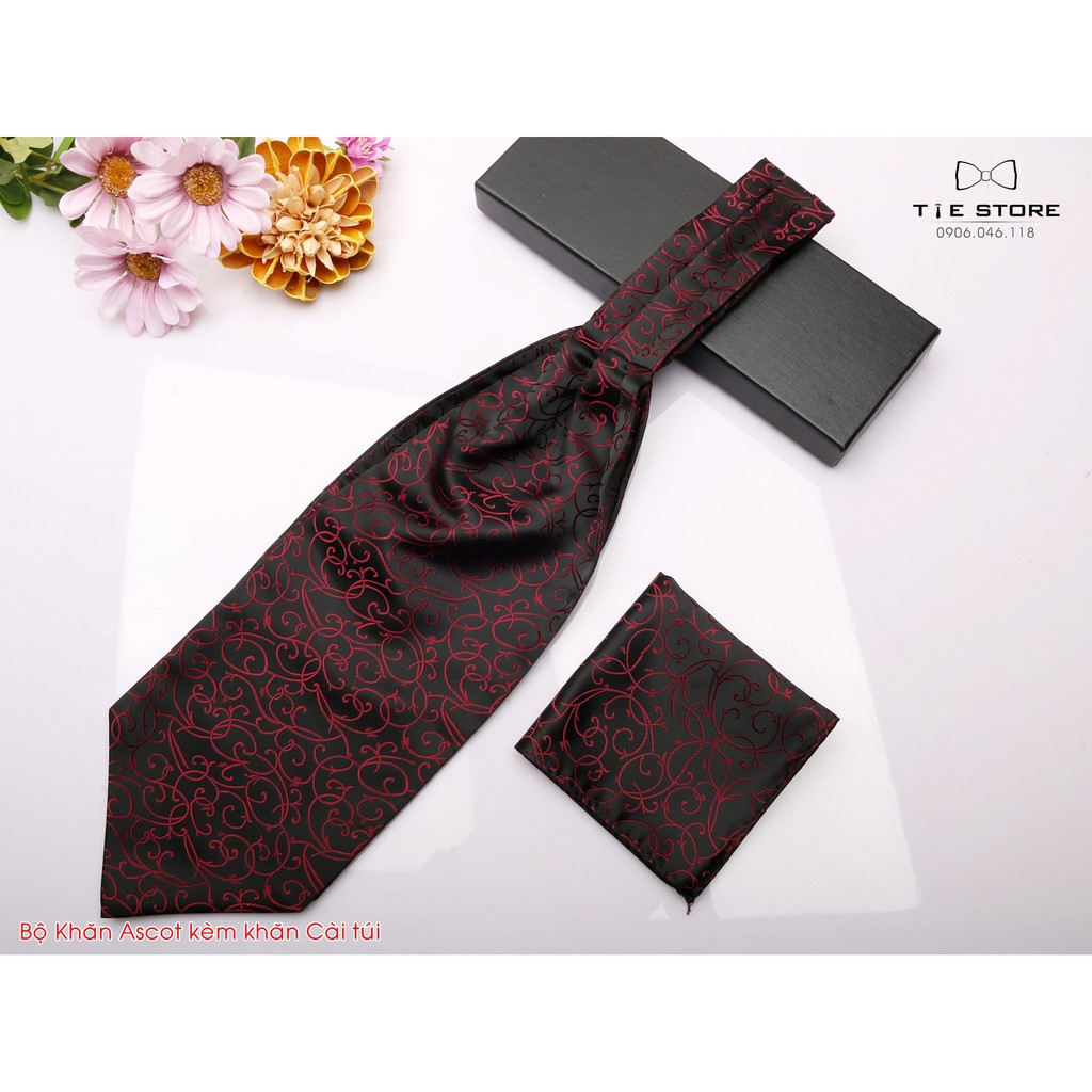 Bộ khăn Ascot Cổ Điển kèm khăn cài túi - Khăn Quàng Trong Áo Sơ Mi