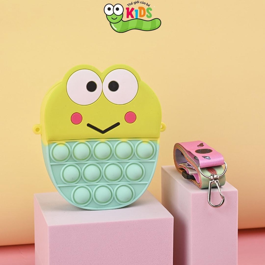 Túi POPIT đeo chéo nhiều mẫu cho bé chất liệu silicon bóp bong bóng giảm căng thẳng giải trí - TÚI NHIỀU MẪU nhỏ