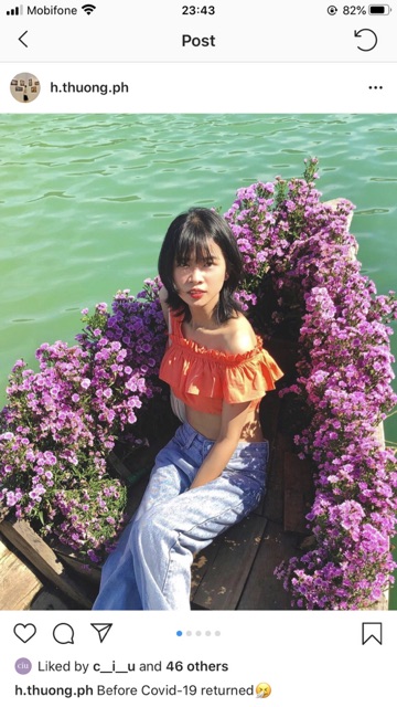 WINDY TOP - Áo lệch vai màu cam của Cíu