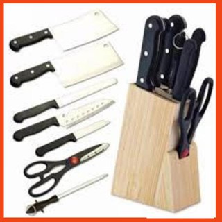 Bộ dao kéo hợp kim Inox 8 món kèm hộp gỗ tiện lợi [BAOBELLLA7766]] [quocbao.bella]