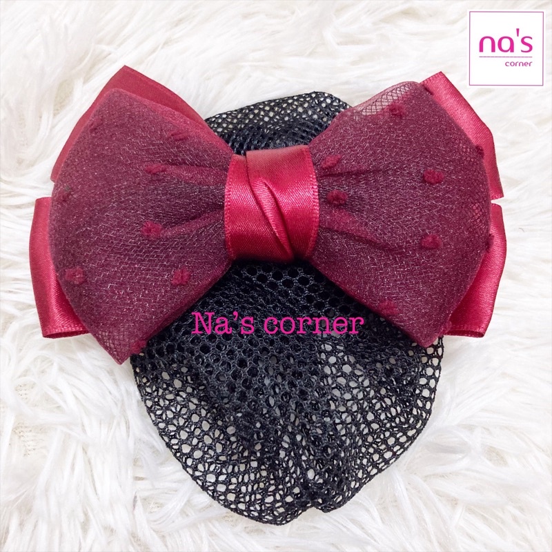 Kẹp lưới bới tóc búi tóc hoạ tiết cao cấp (30)