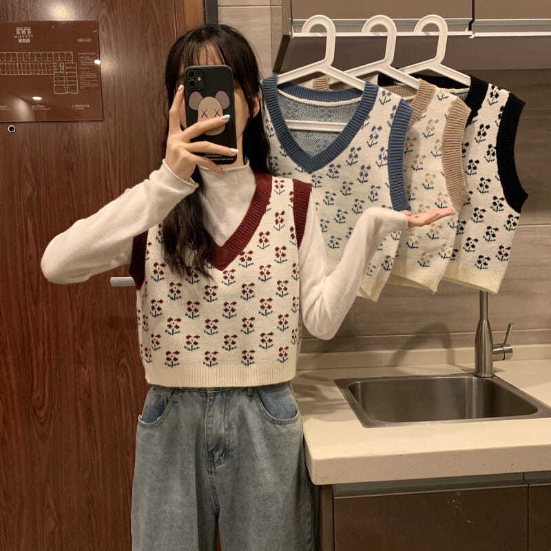 Áo Sweater Dệt Kim Không Tay Thời Trang Thu Đông Hàng Mới Năm 2021 Dành Cho Bạn Nữ