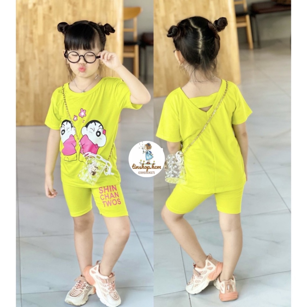 Bộ ngố bé gái mùa hè size đại thun cotton 4 chiều, mềm mát - đồ bộ bé gái mặc mát  A67