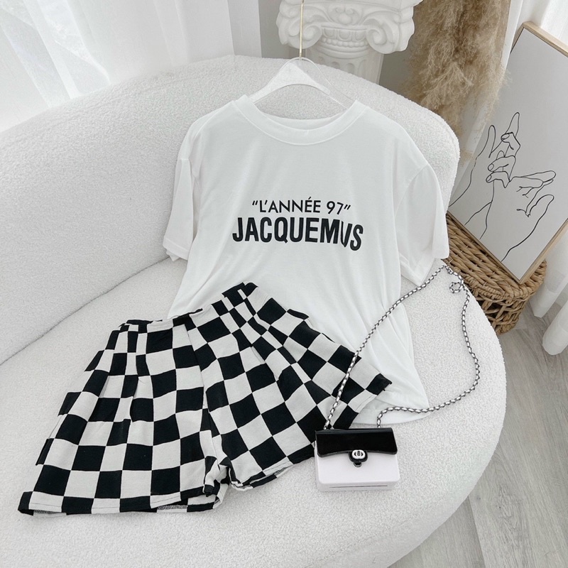 SET PULL TRẮNG CHỮ + SHORT Ô