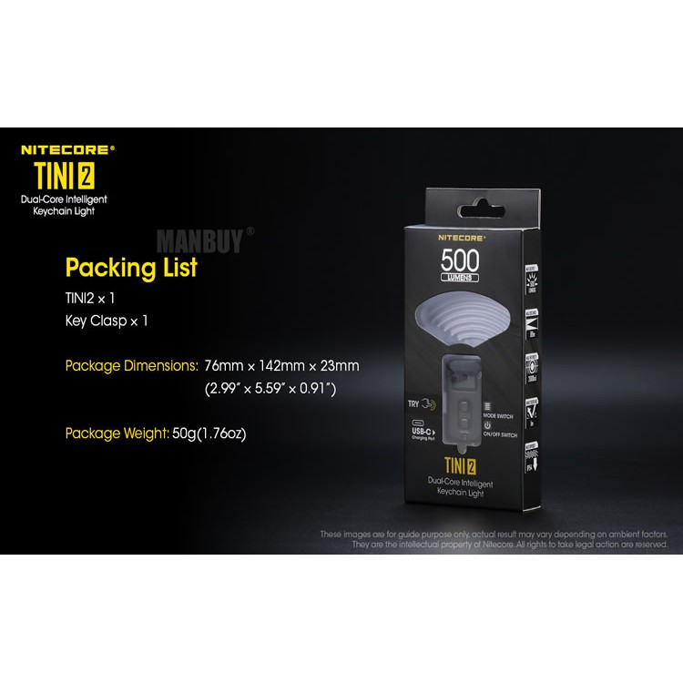 Đèn Pin Mini Nitecore Tui2 Usb-C Có Thể Sạc Lại