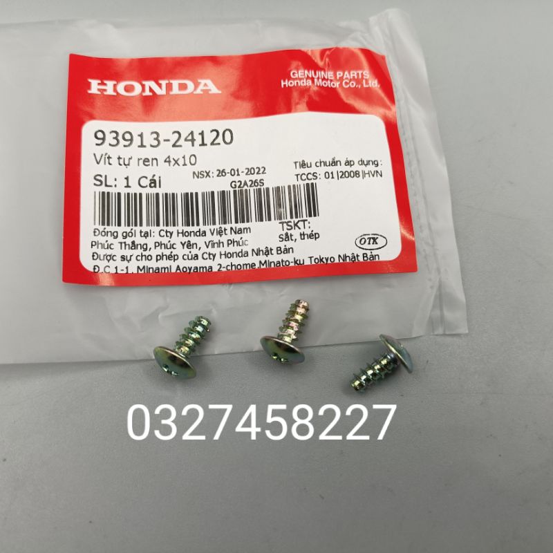 3 ốc , vít 4x10 bắt nhựa mặt nạ xi xe DREAM zin Honda