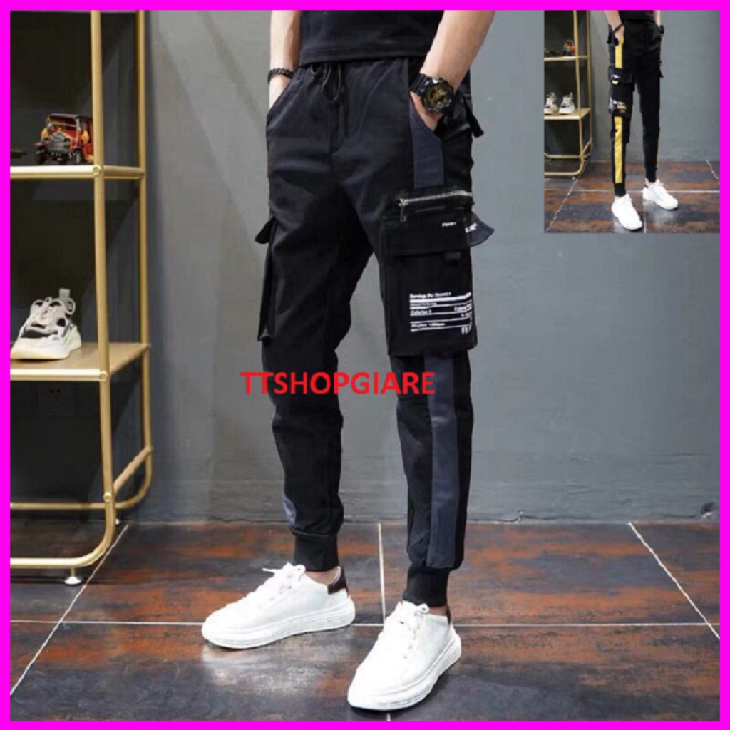 Quần jogger kaki chạy sọc hàng y hình form 45-75kg