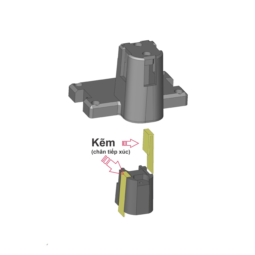 Đế chuyển pin Hitachi 14.4v trượt cho máy National 12v chọt