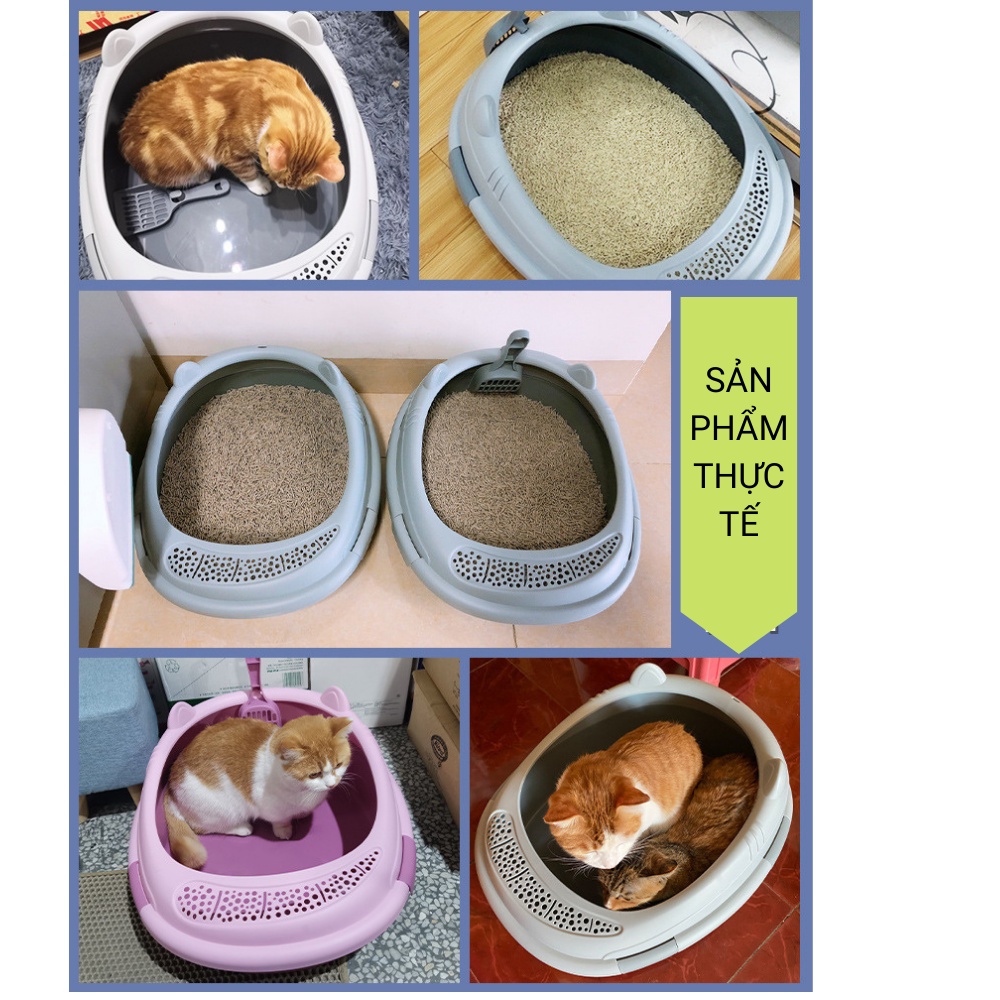 Khay vệ sinh cho mèo giá rẻ tặng kèm xẻng xúc Lunapet KM06