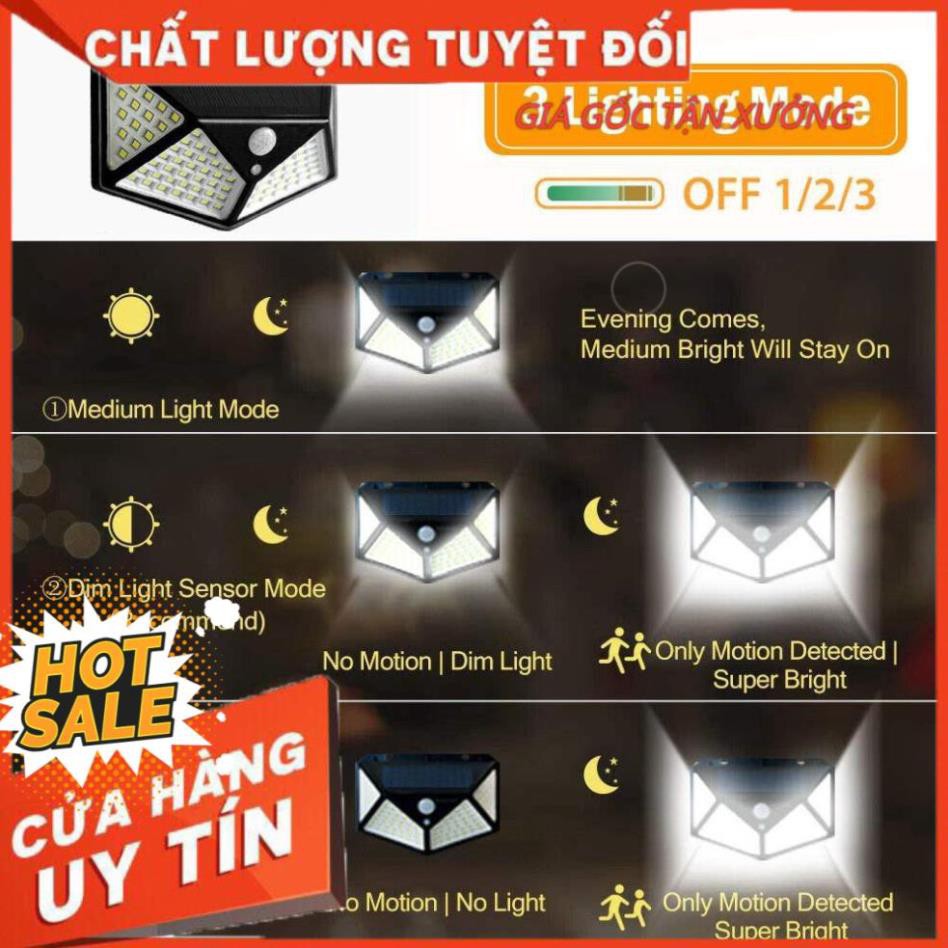 Đèn Năng Lượng Mặt Trời - Đèn LED 100 bóng Siêu Sáng, Siêu Bền Chống Chịu Mưa Gió