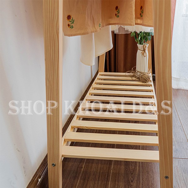 Kệ treo quần áo chữ A bằng gỗ 1 tầng l Giá treo quần áo chất liệu gỗ thông tự nhiên cao cấp, dễ dàng tháo lắp