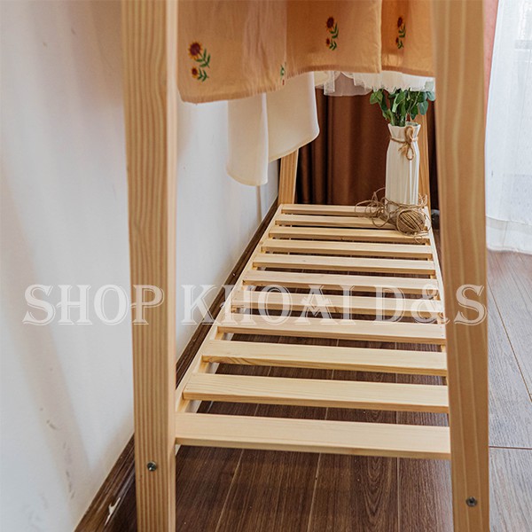 Kệ treo quần áo chữ A bằng gỗ 1 tầng l Giá treo quần áo chất liệu gỗ thông tự nhiên cao cấp, dễ dàng tháo lắp