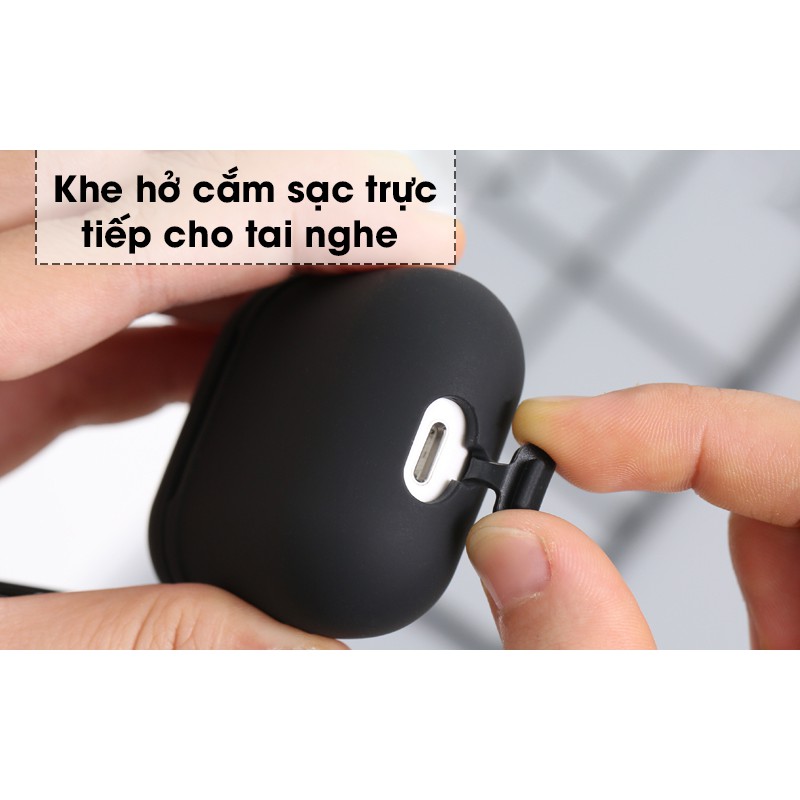 Vỏ bảo vệ bao đựng tai nghe OPTAIS55B case airpods 1, 2 chống va đập ốp dày loại 1 hình dáng dễ thương