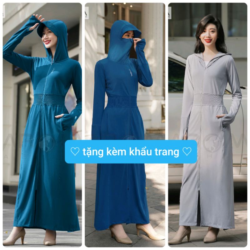 Áo choàng chống nắng nữ Laroma dạng váy áo chống nắng toàn thân chất vải thông hơi UPF50+