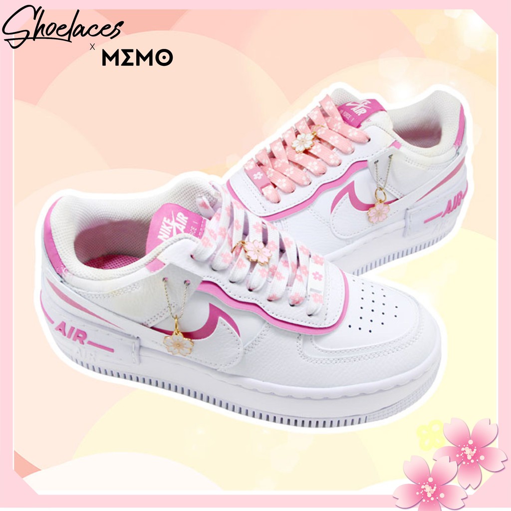 Dây Giày Custom AF1 Sakura Hồng - Combo Custom Nike AirForce 1 Bản Đẹp