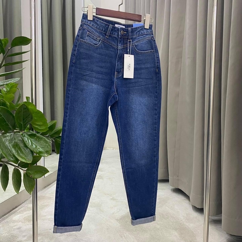 QUẦN BAGGY JEAN LƯNG CAO QUA RỐN CHẤT COTTON PHOM SIÊU ĐẸP