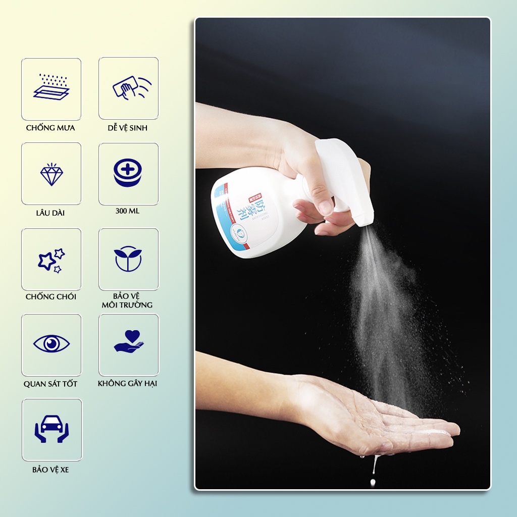 Chai xịt phủ nano chống thấm nước trên kính ô tô xe hơi 200-320ml