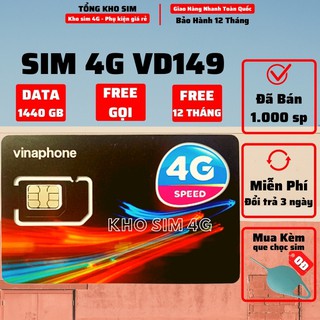 Sim 4G Vinaphone VD89/ VD149/ FHAPPY/ U1500 Miễn Phí Data 60GB - 500GB/Tháng - Nghe Gọi 12 Tháng Không Cần Nạp Tiền