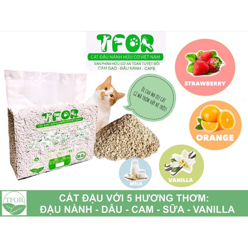 Cát đậu nành hữu cơ Việt Nam TFOR - BAO 6l 2,5KG