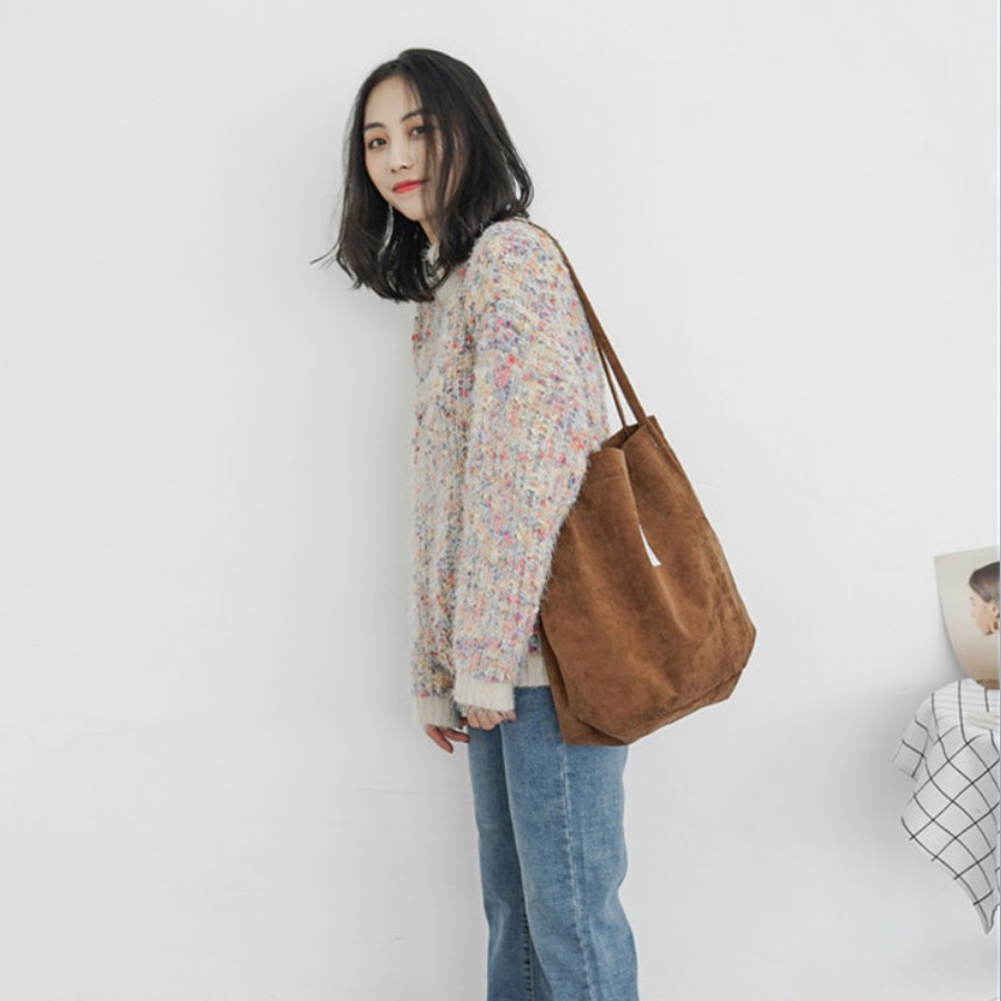 Túi canvas vải nhung mềm phong cách Hàn Quốc - OpeStore