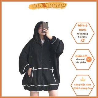 [ Có Ảnh Thật ] Áo Khoác Nỉ Viền Trắng 3 Màu Hot Trend