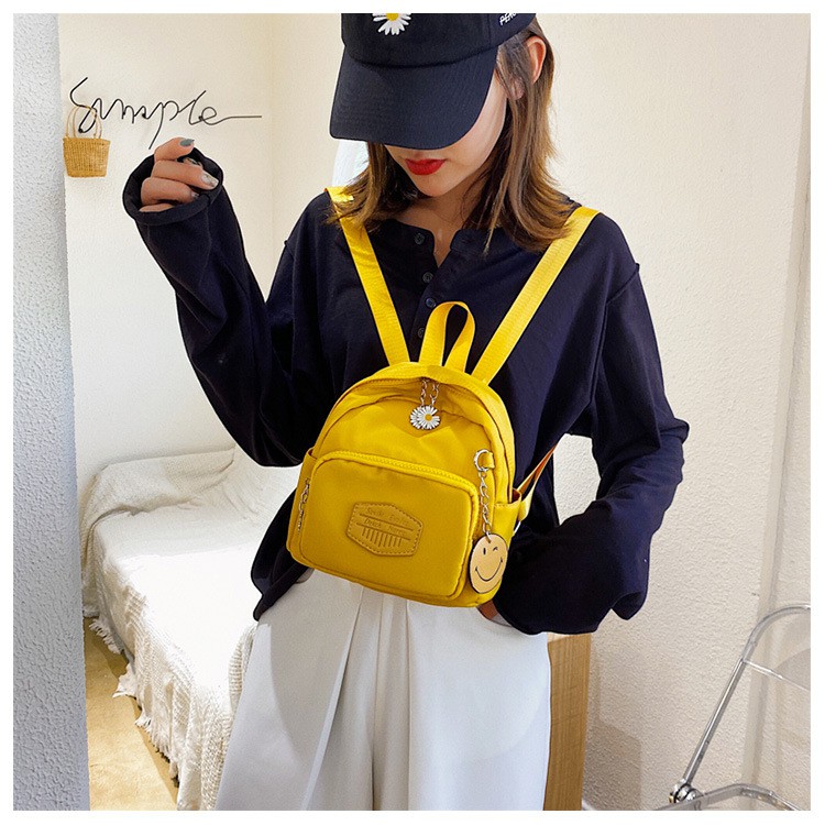 Balo Thời Trang Nữ Đi Chơi, Du Lịch ERASHOP 076978 - Mặt Cười Khoá Cúc Hot Trend, Vải Trượt Nước, Rẻ Đẹp