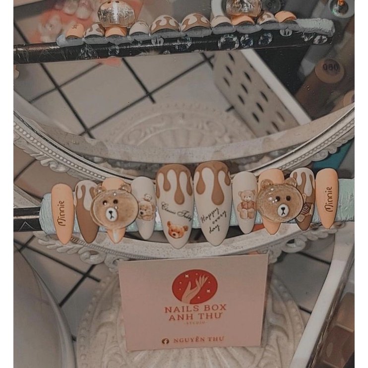 Nailbox thiết kế - Nailbox nhám gấu nâu siêu đáng yêu