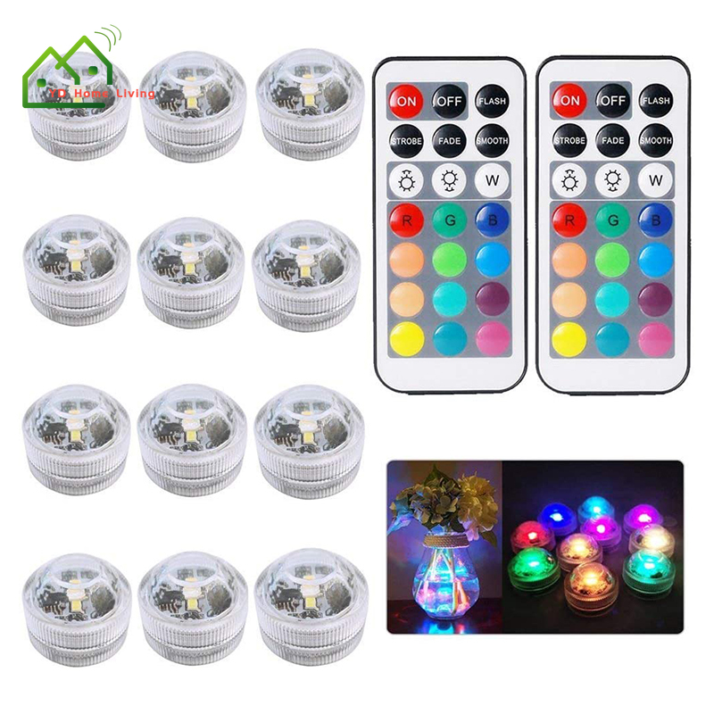 Bộ 12 đèn Led chống thấm nước trang trí bể cá cảnh kèm điều khiển từ xa chất lượng cao