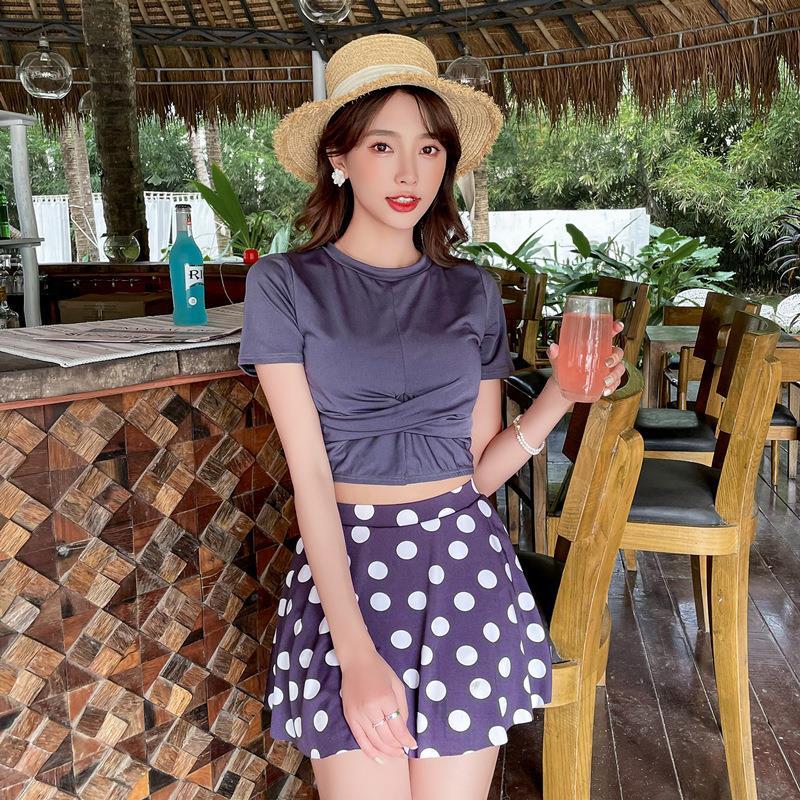 Swimsuit Dress Style Split Two Piece Conservative Small Breasts Set StudentinsSkin Slim Girl Spa Swimwear | BigBuy360 - bigbuy360.vn
