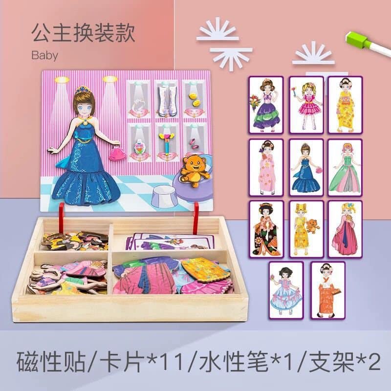 Đồ chơi gỗ bộ đồ chơi thay trang phục nhân vật ANIME bằng gỗ có nam châm