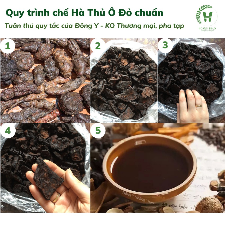 ✅ Bột Hà thủ ô đỏ nguyên chất đã chế đậu đen - giúp đen tóc, bổ thận