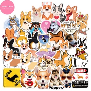 Stickers thú cưng chó Corgi nhãn dán chó cưng 100 miếng không thấm nước