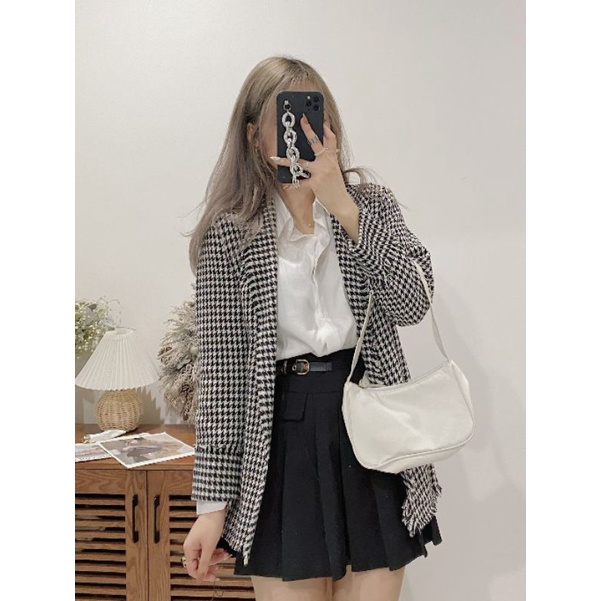 Áo vest dạ sweet ziczac 1 lớp tua rách