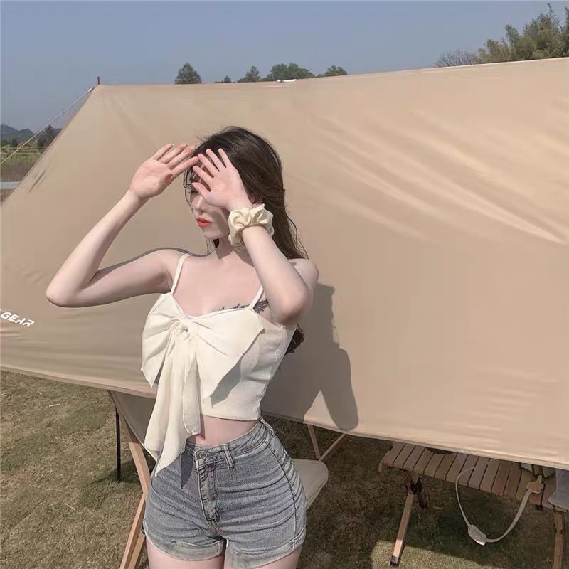 Set Áo Hai Dây Nơ + Áo Khoác Cardigan Ngắn ( ODER + KÈM ẢNH THẬT ) | BigBuy360 - bigbuy360.vn