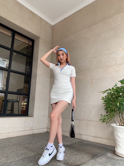 Đầm polo dây kéo - MIX DRESS - TRẮNG | BigBuy360 - bigbuy360.vn