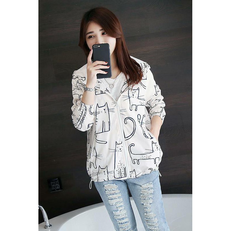 Áo khoác dù CNV146 mẫu HQ hình mèo độc đáo C023 | BigBuy360 - bigbuy360.vn