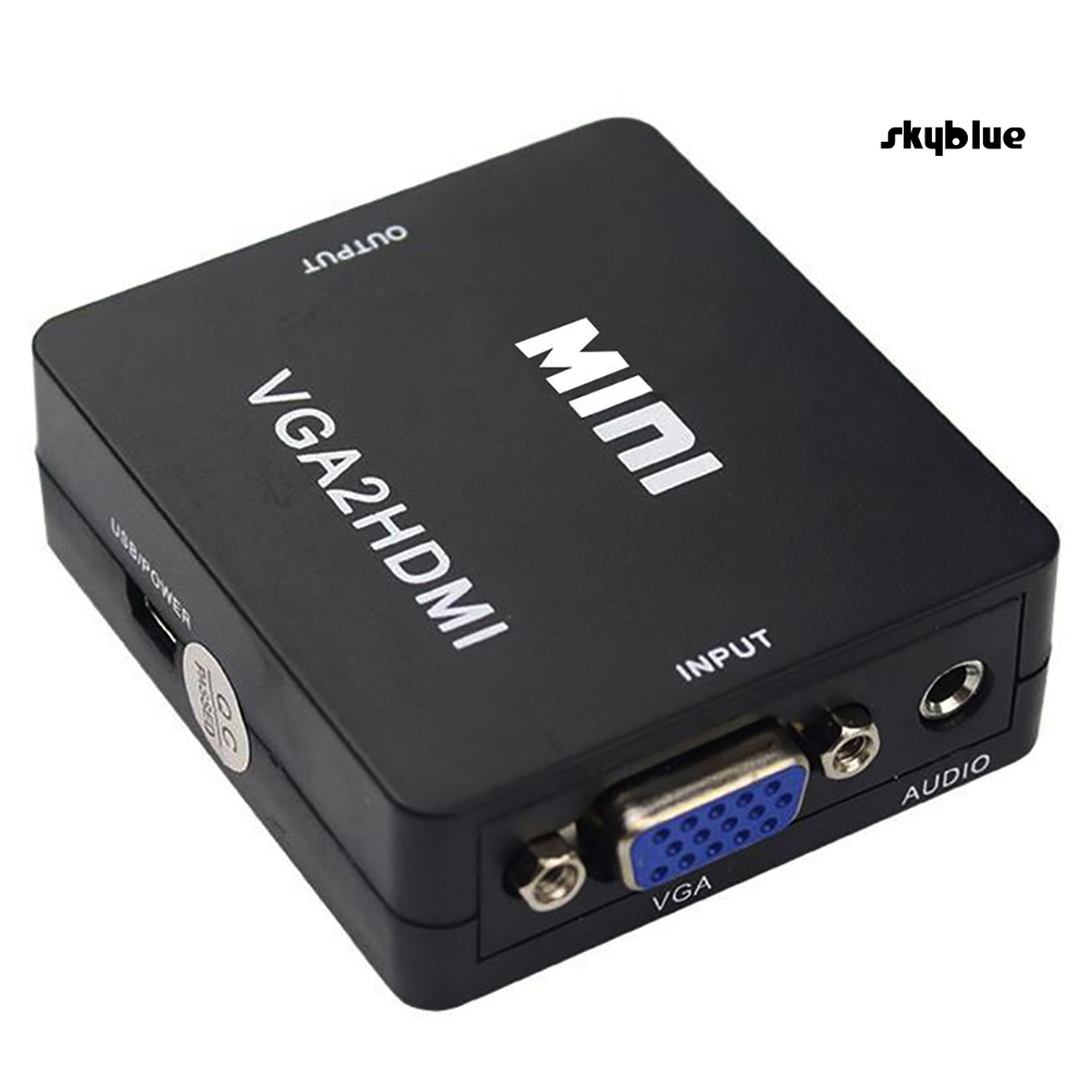 [SK]1080P Full HD VGA to HDMI-compatible USB 3.5mm Audio Video Converter Adapter for PC Laptop