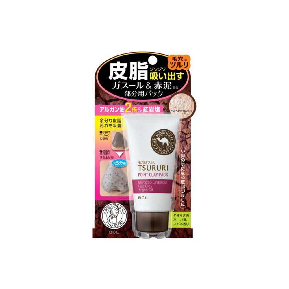 Mặt Nạ Đất Sét Giảm Mụn Đầu Đen Tsururi Point Clay Pack Ghassoul and Red Clay Power 55g