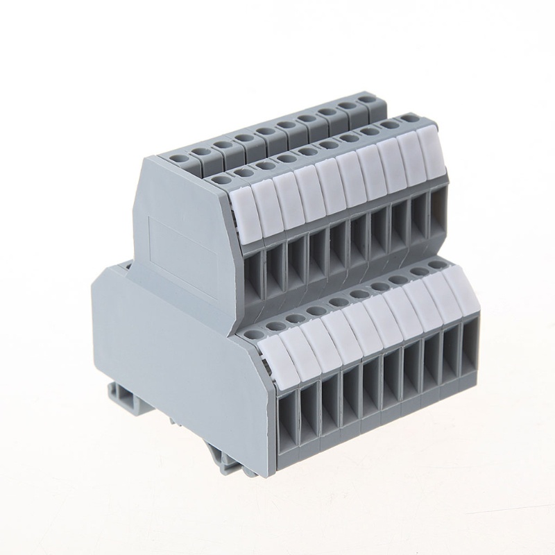 Set 50 Khối Đấu Nối Dây Điện Hai Hàng UKK3 DIN 500V 25A 28-12AWG Màu Xám